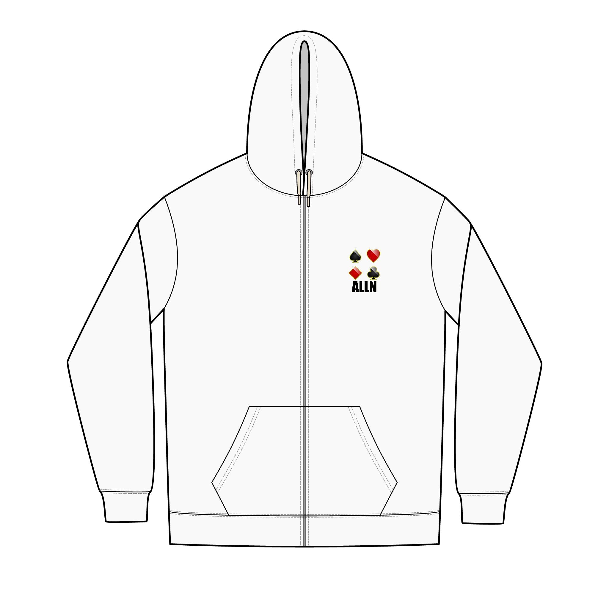 Hoodie zip ALLN (coton recyclé) - Divers coloris