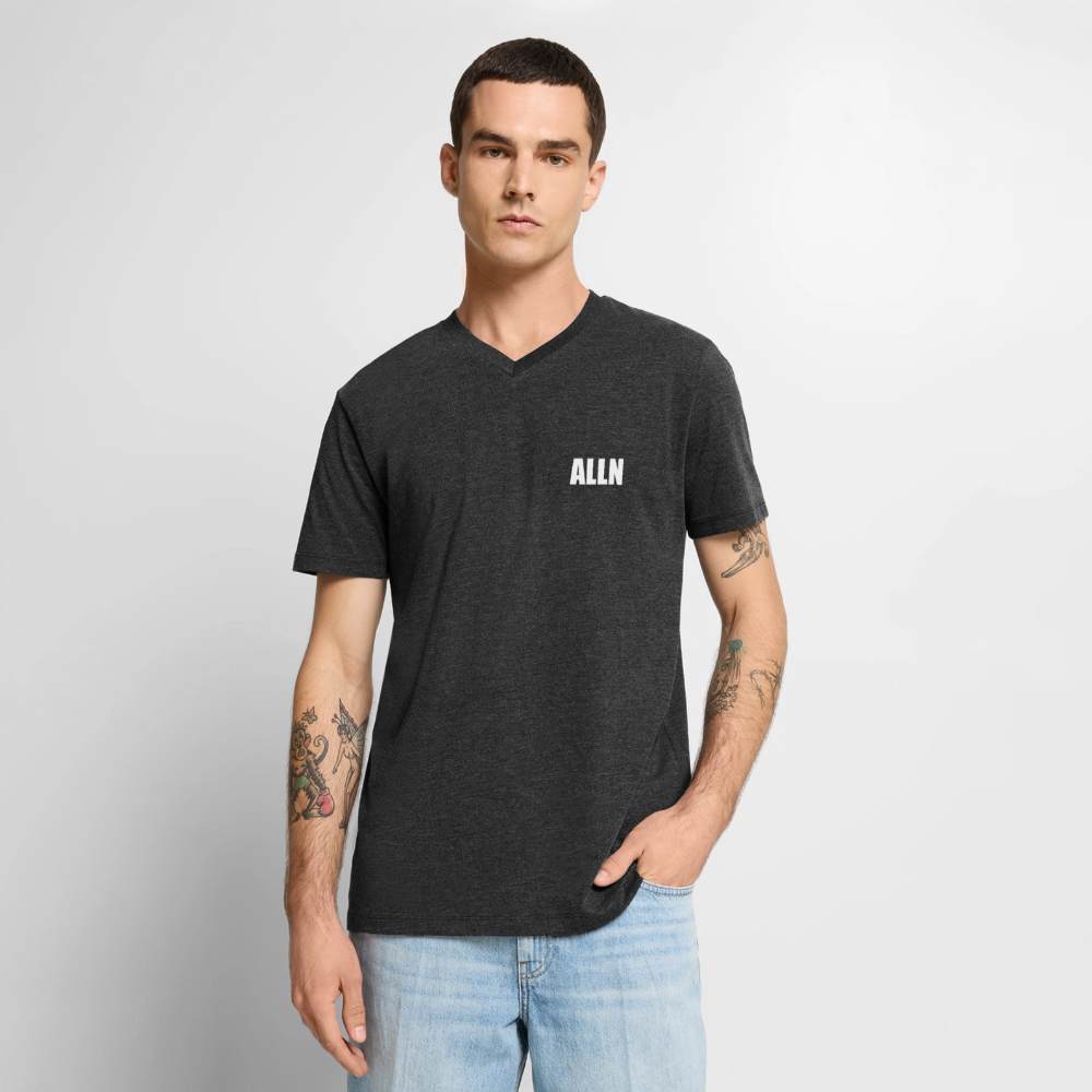 T-shirt col V ALLN - anthracite chiné