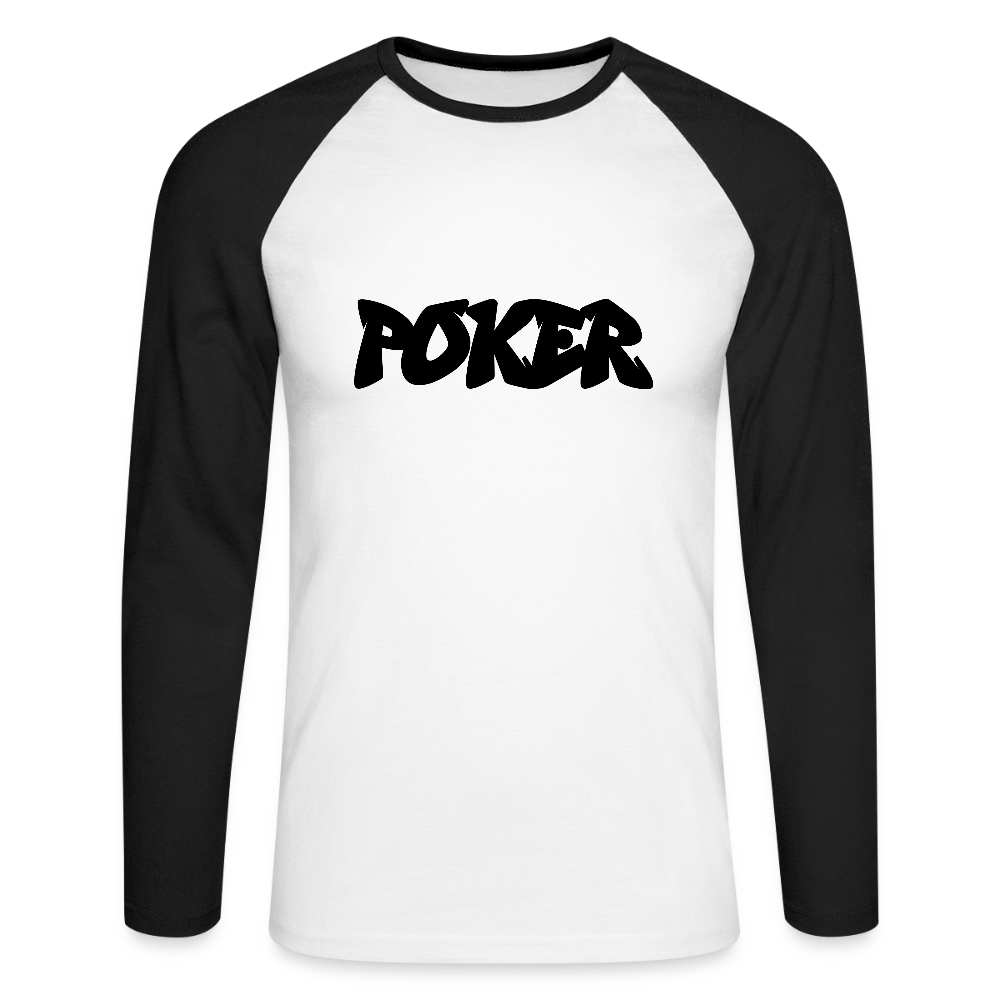 T-shirt POKER manches longues - blanc/noir
