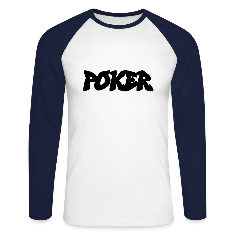 T-shirt POKER manches longues - blanc/marine